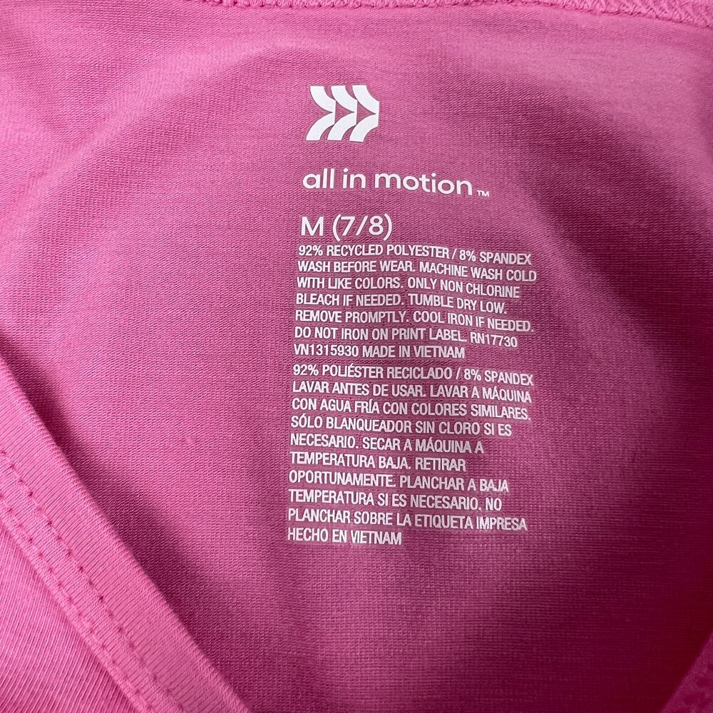 All in Motion Girls' Pink V-Neck Short Sleeve T-Shirt - Size Medium - NWT - Picture 2 of 6